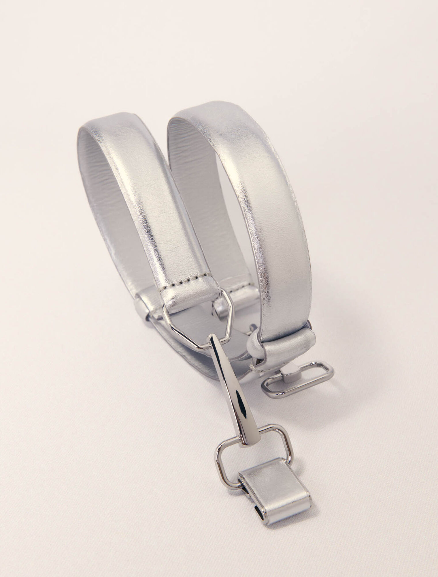 Ceinture en cuir métalisé