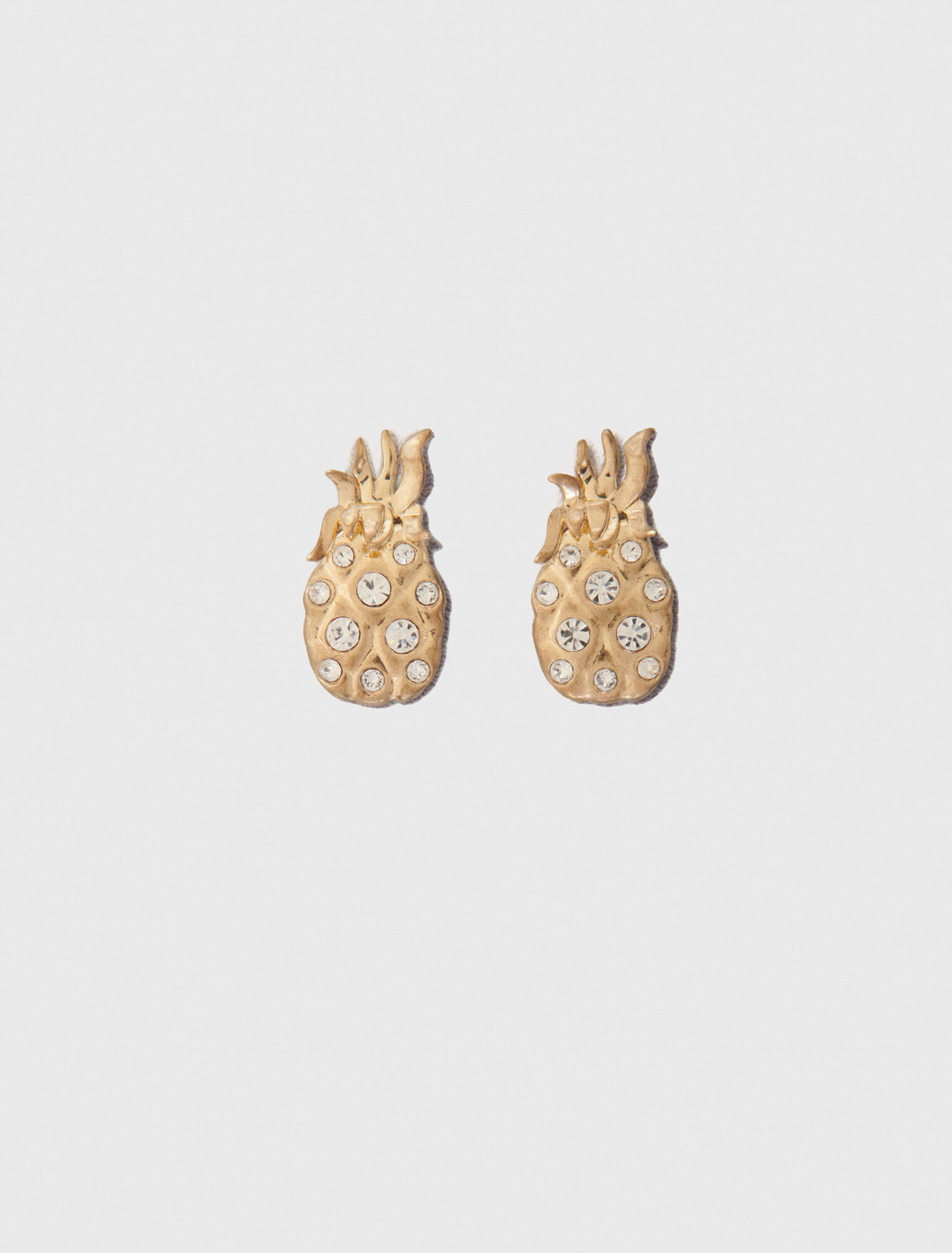 Boucles d'oreilles ananas &agrave; strass