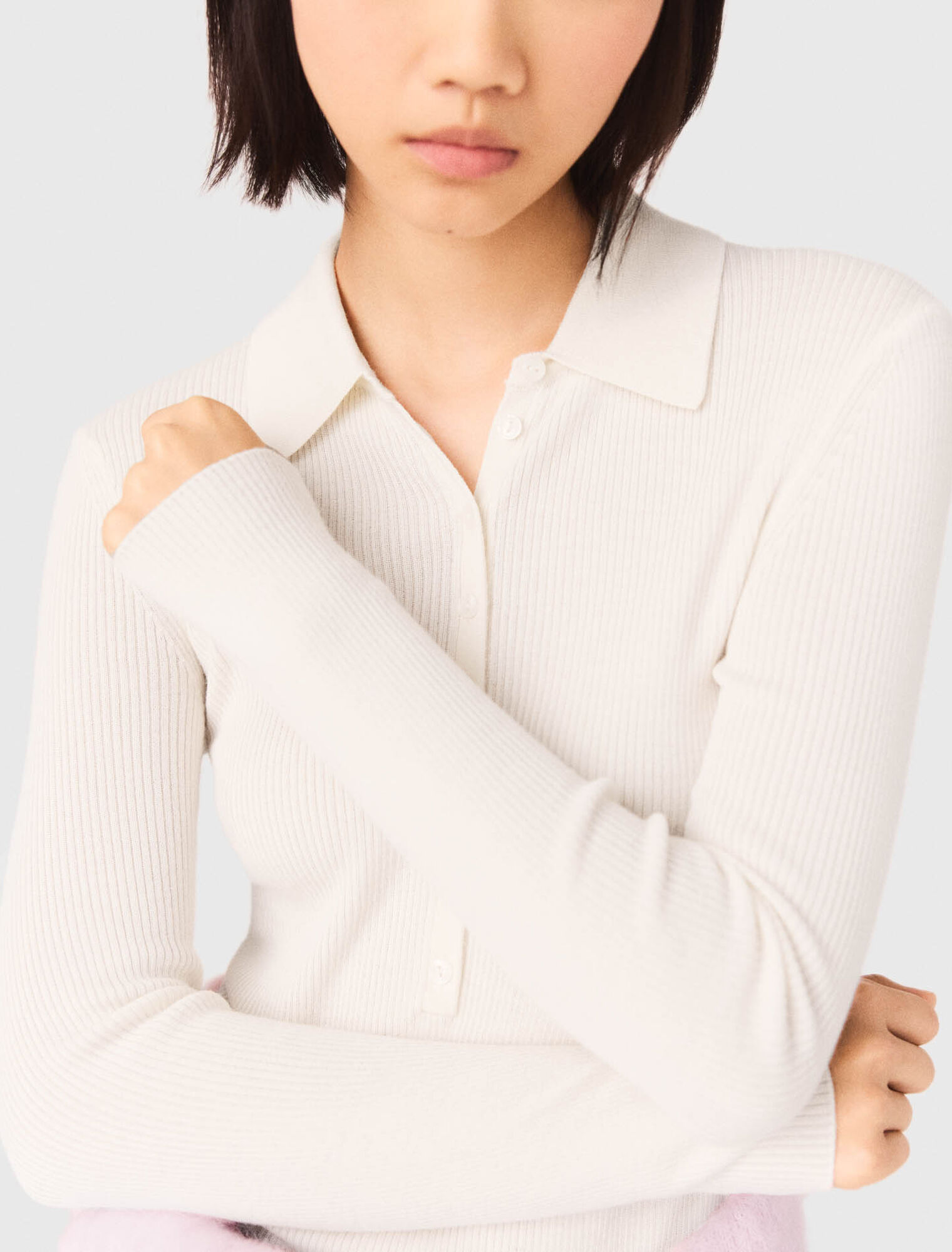 Pull cotel&eacute; &agrave; col polo