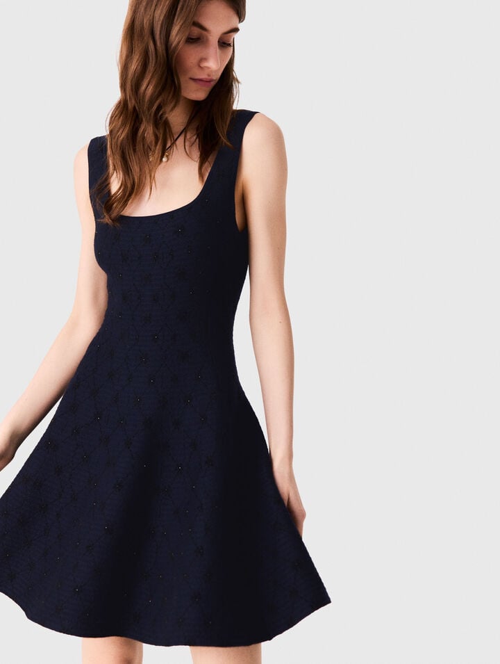 Short jacquard skater dress