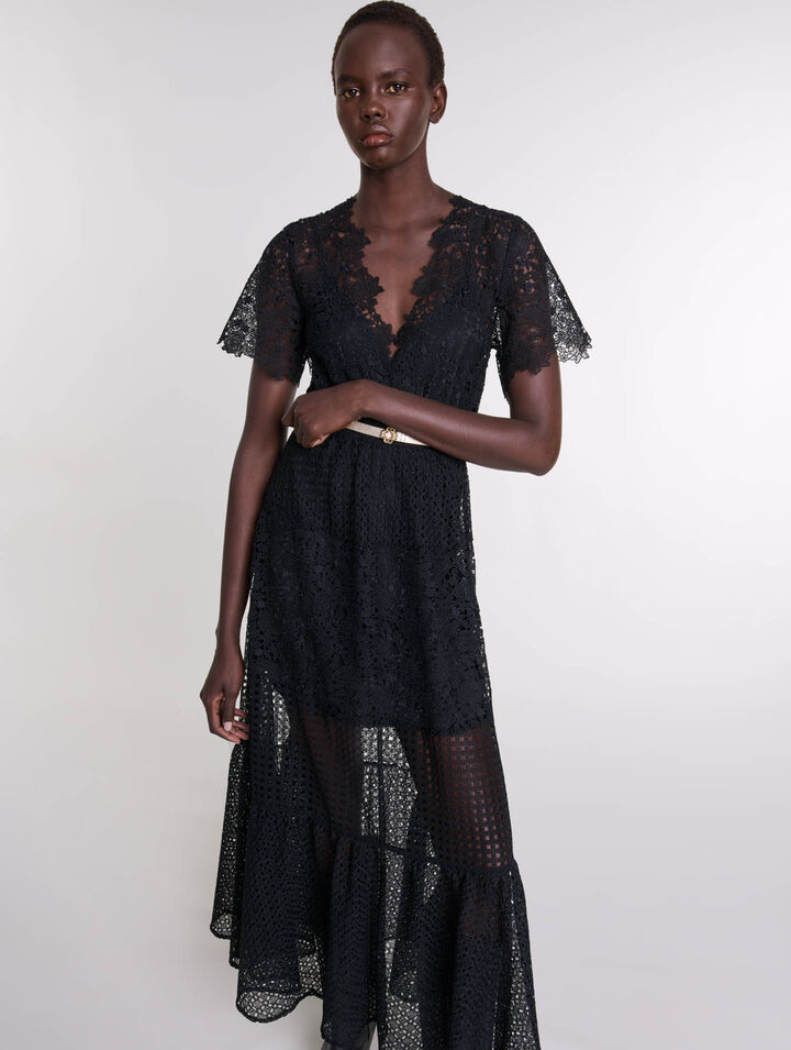 Robe longue en dentelle