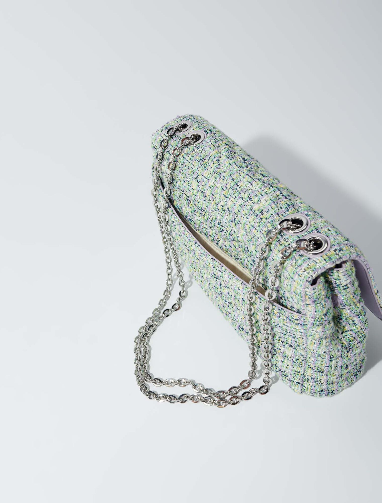 Sac clover à chaînes en tweed