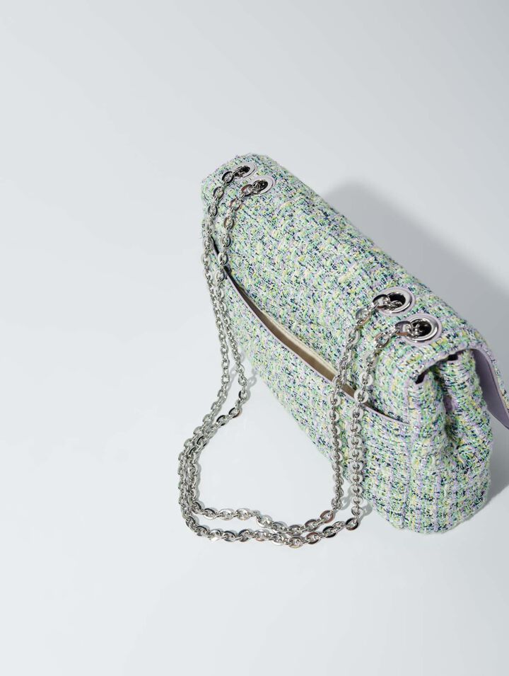 Sac clover à chaînes en tweed