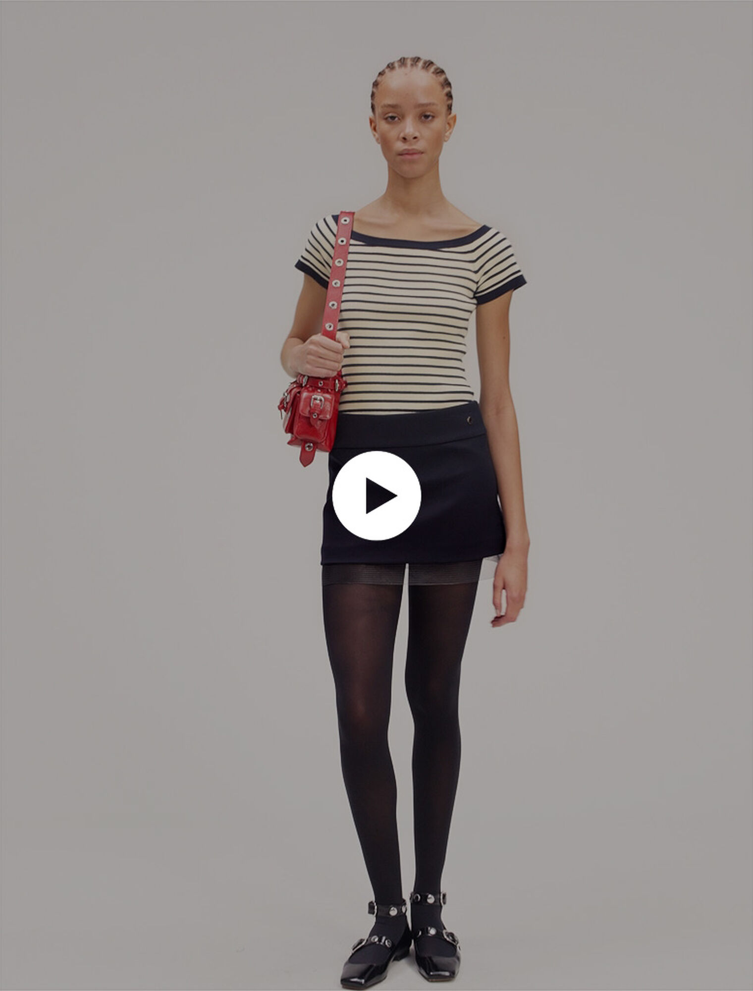 Jupe en laine mélangée et tulle