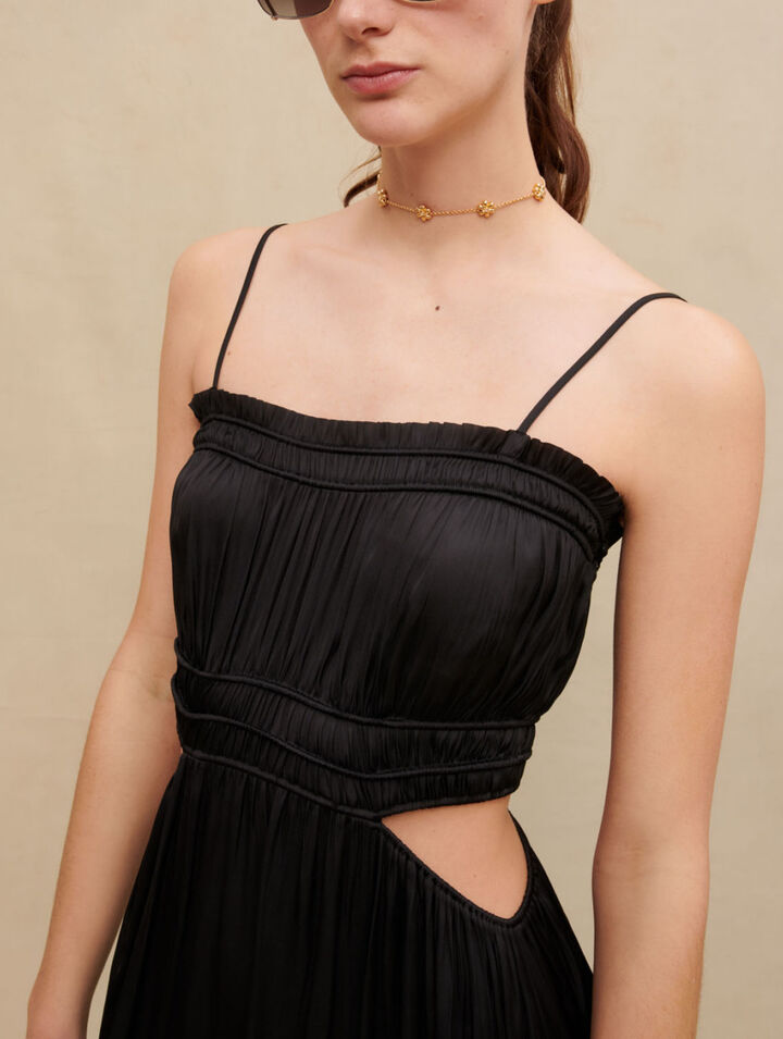 Robe longue satinée