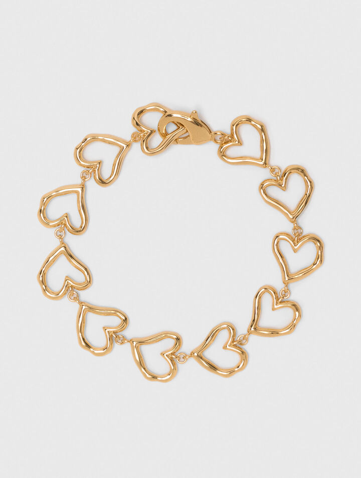 Bracelet cœur en laiton doré