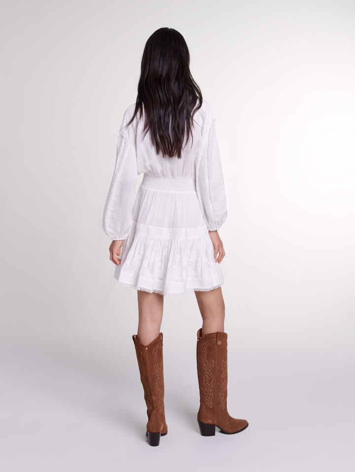 Robe courte en patchwork de coton