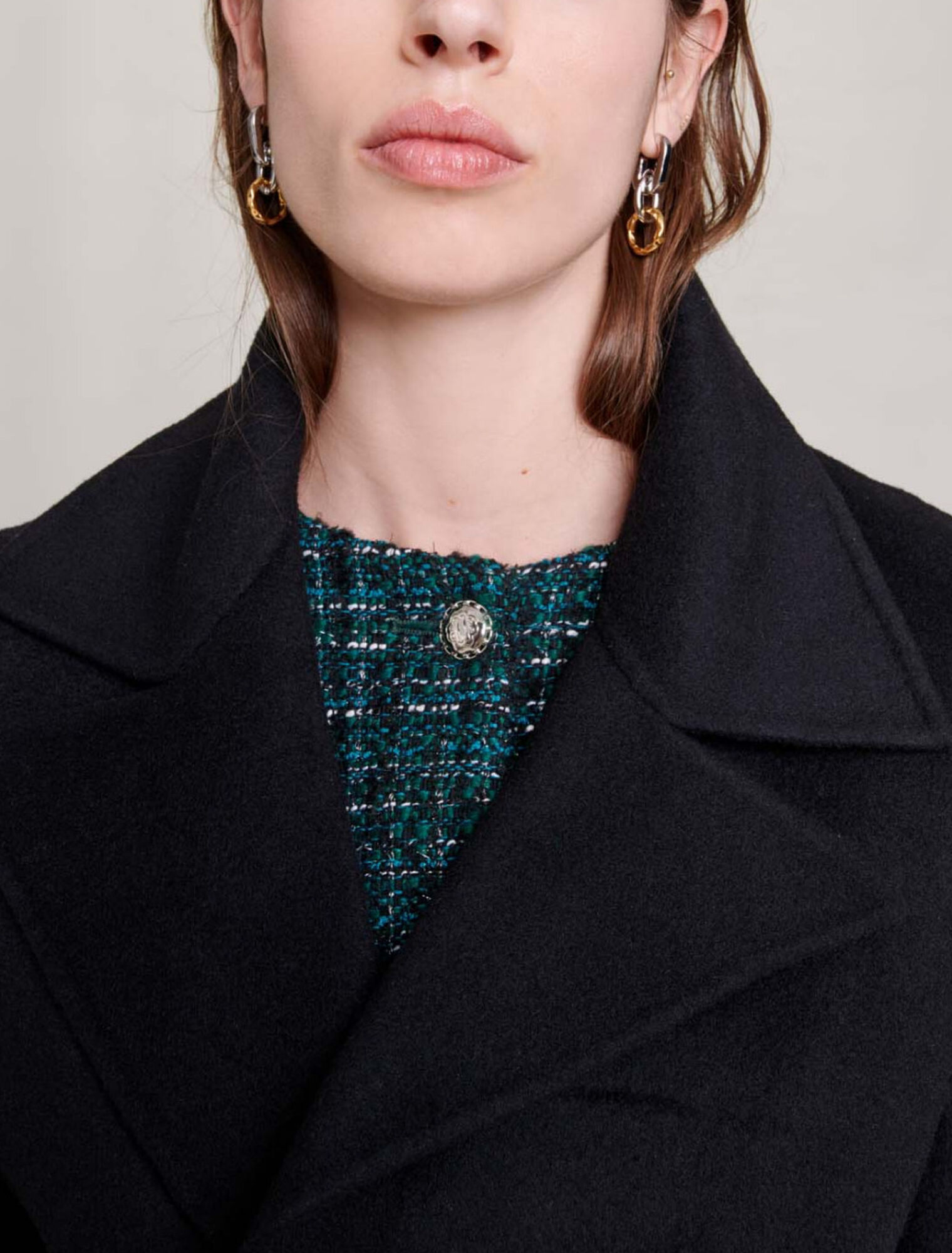 Manteau en double face ceinturé