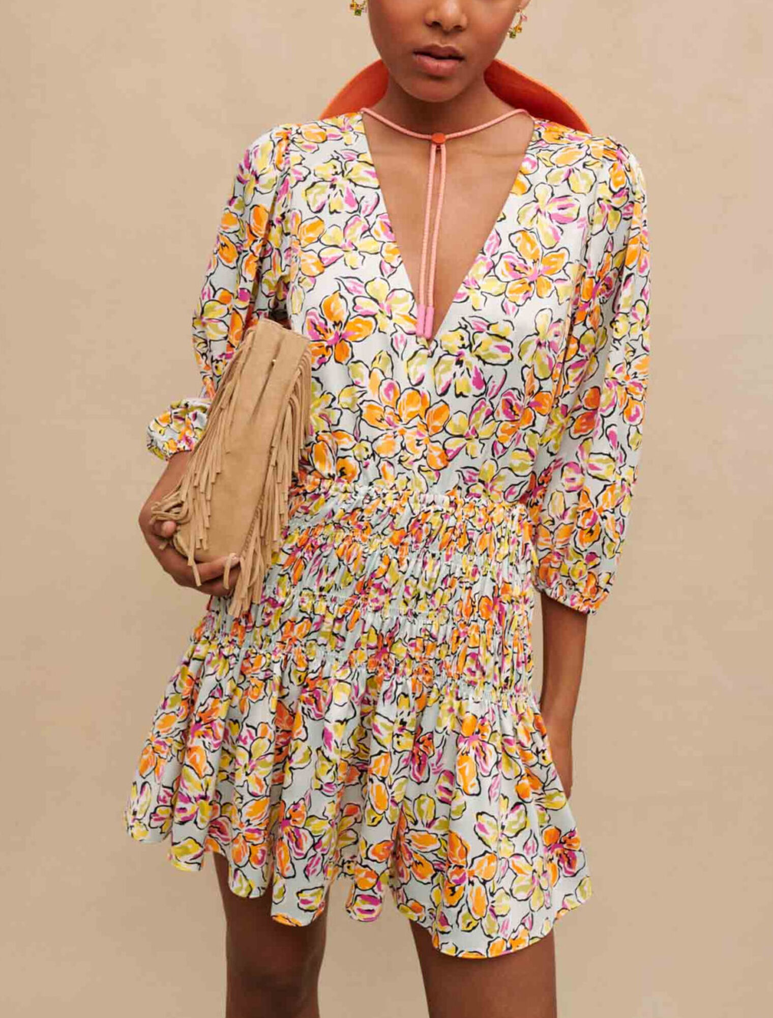 Floral print short dress