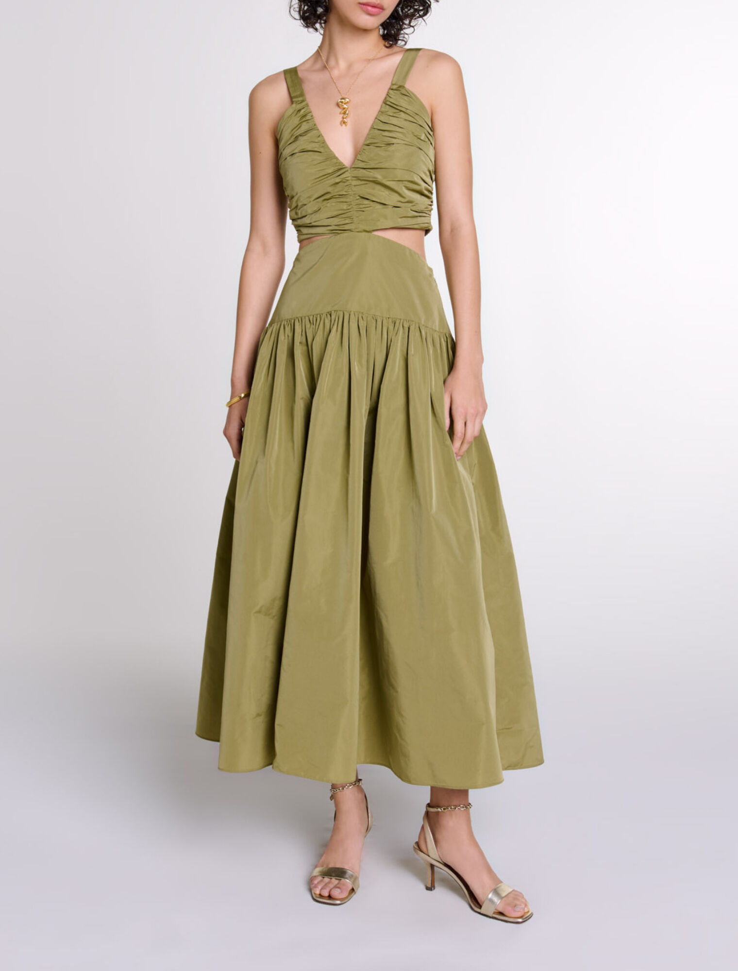 Cutaway taffeta dress