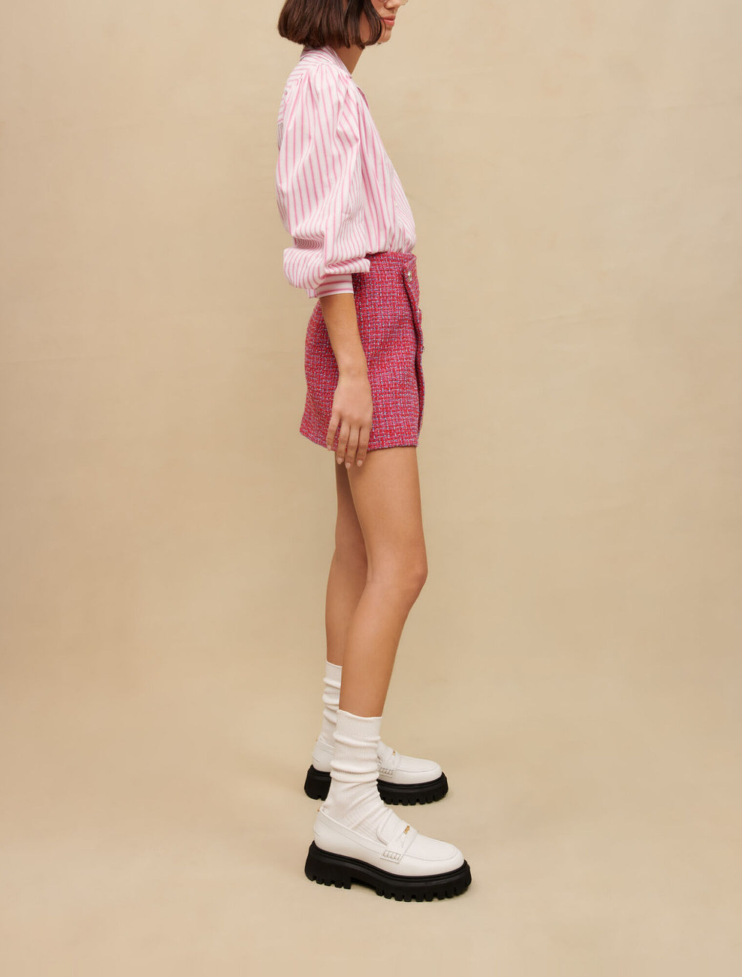Wrap skirt in tweed
