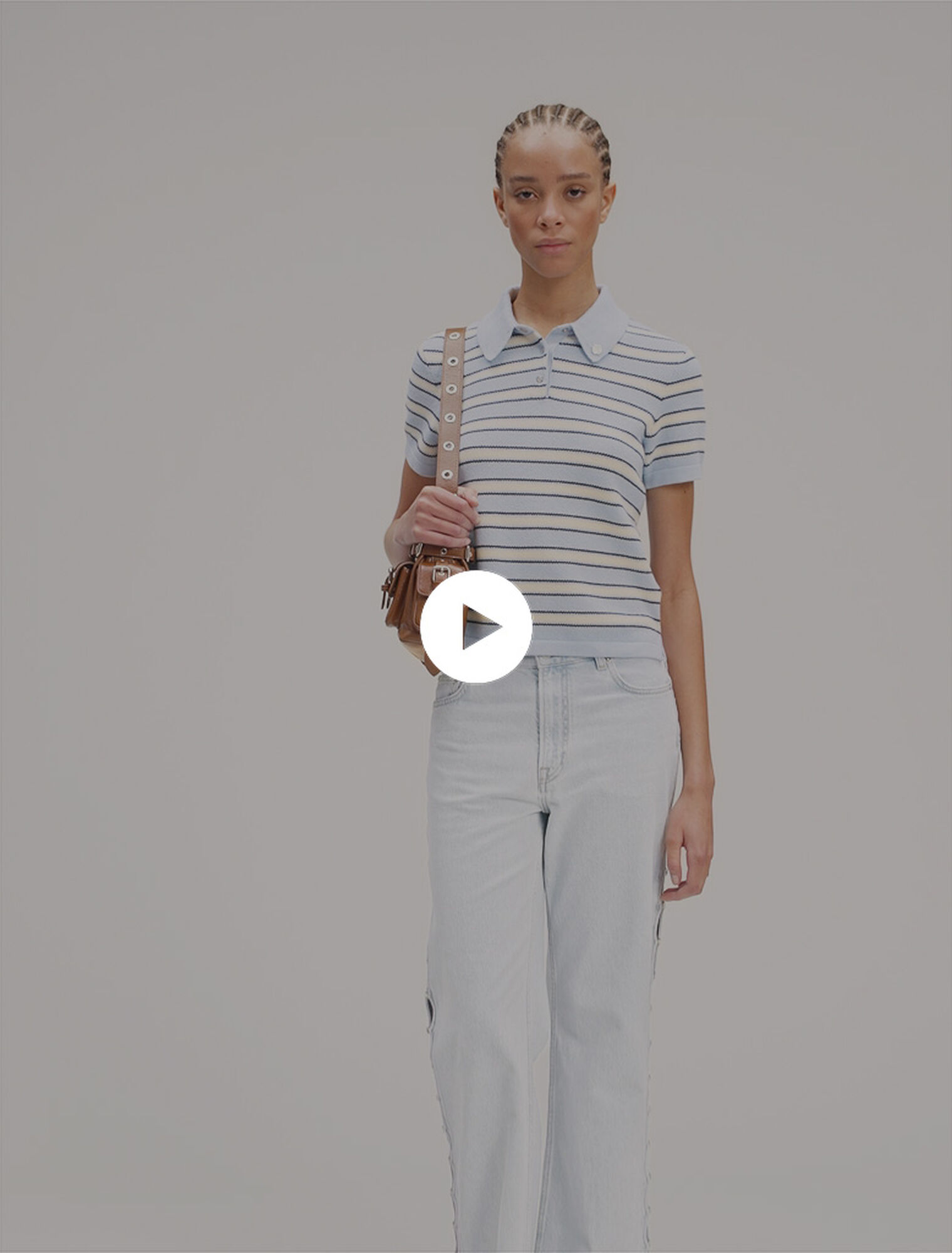 Polo en maille à rayures