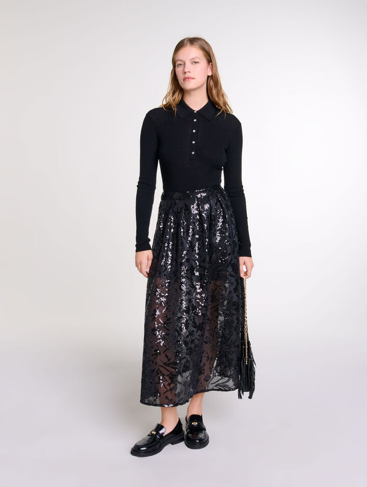 Jupe longue à sequins