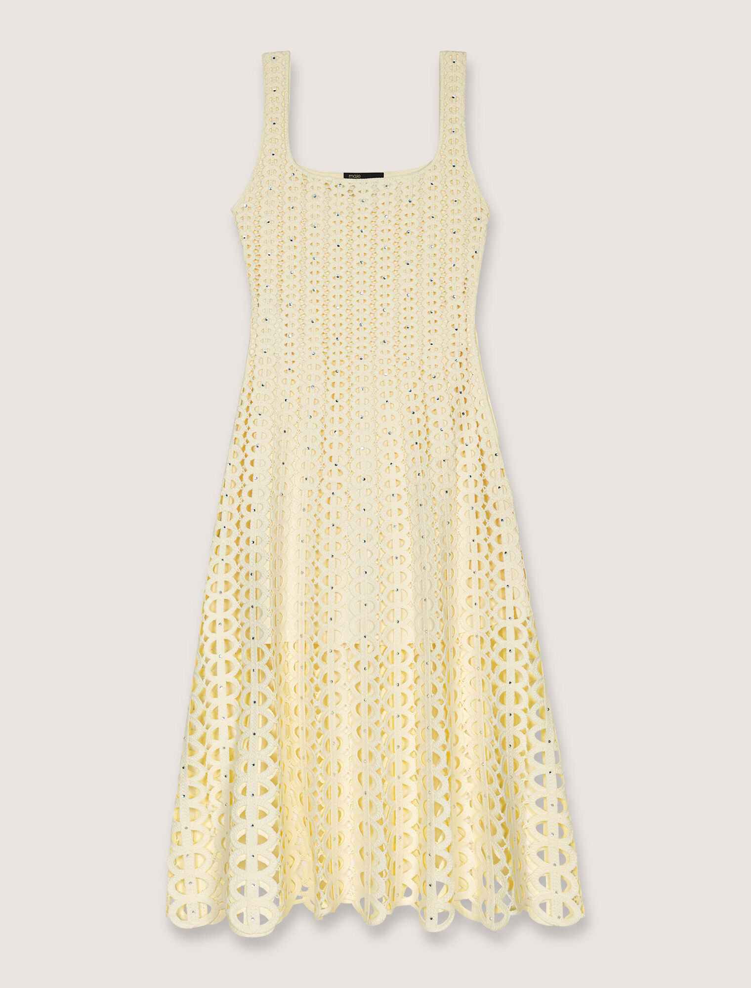 Robe midi en crochet strassé