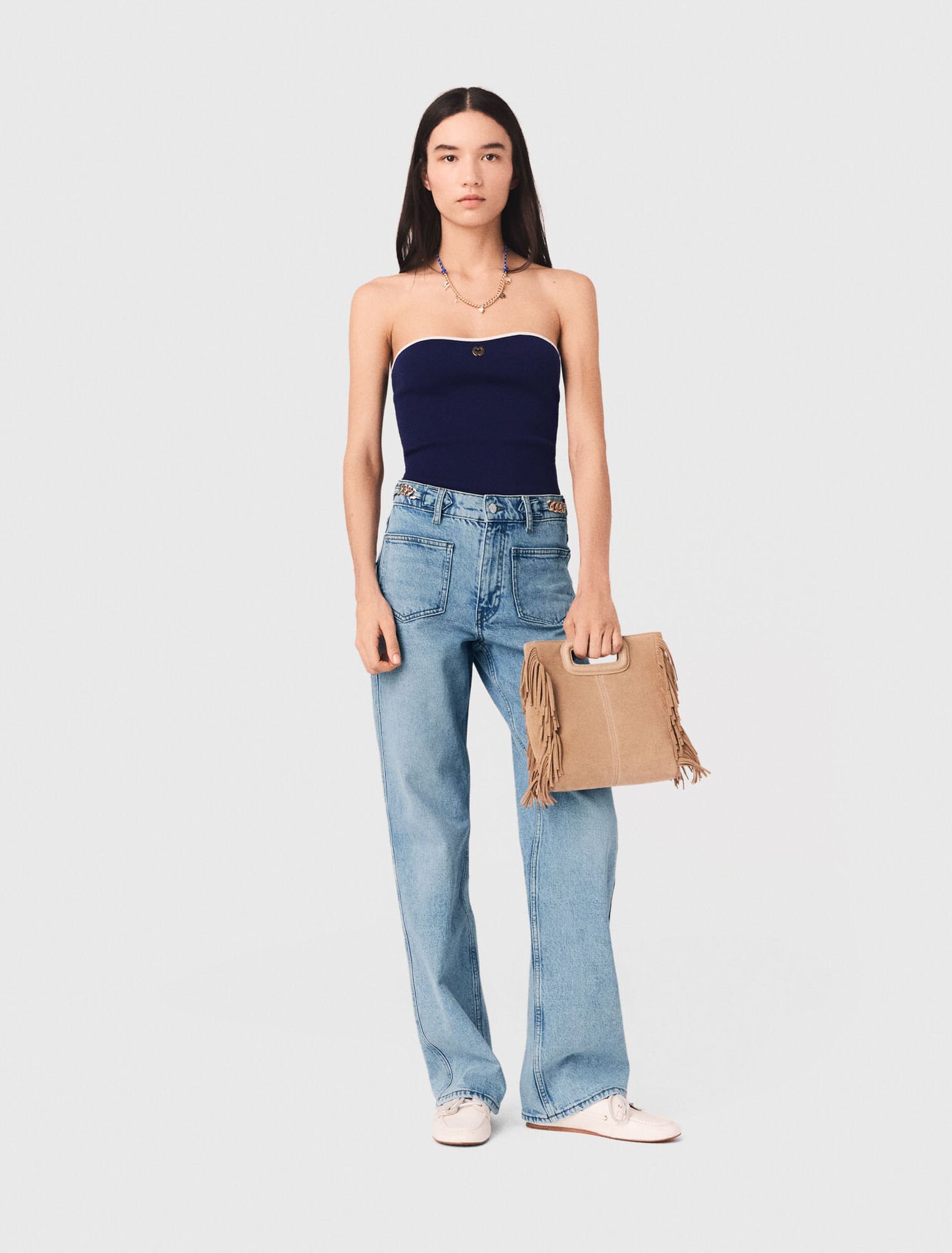 Bustier en maille contrast&eacute;e