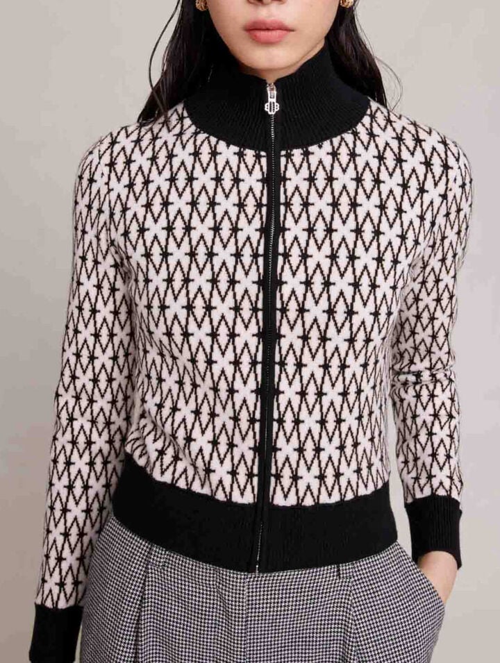 Monogrammed knit cardigan