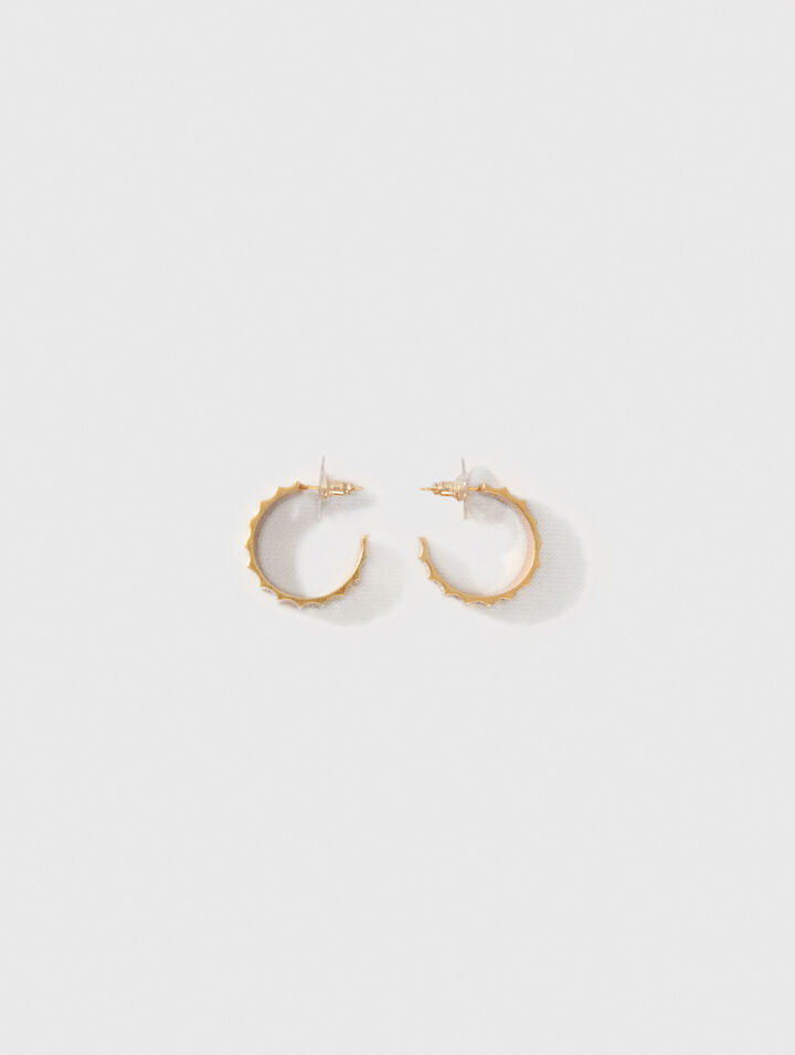 Tapered gold mini hoop earrings
