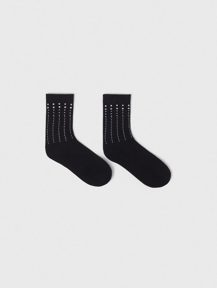 Chaussettes en coton à strass