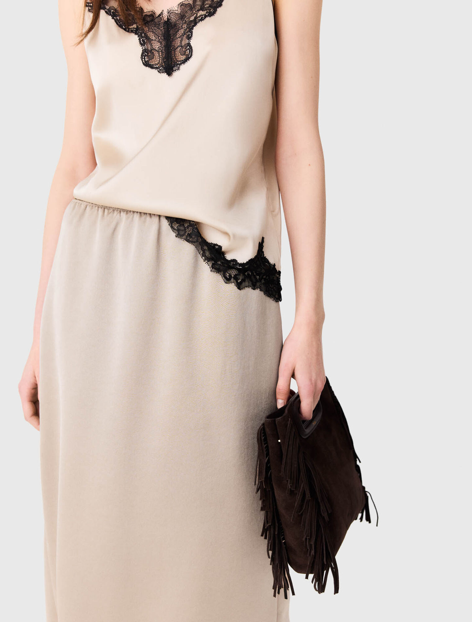 Jupe crayon en satin