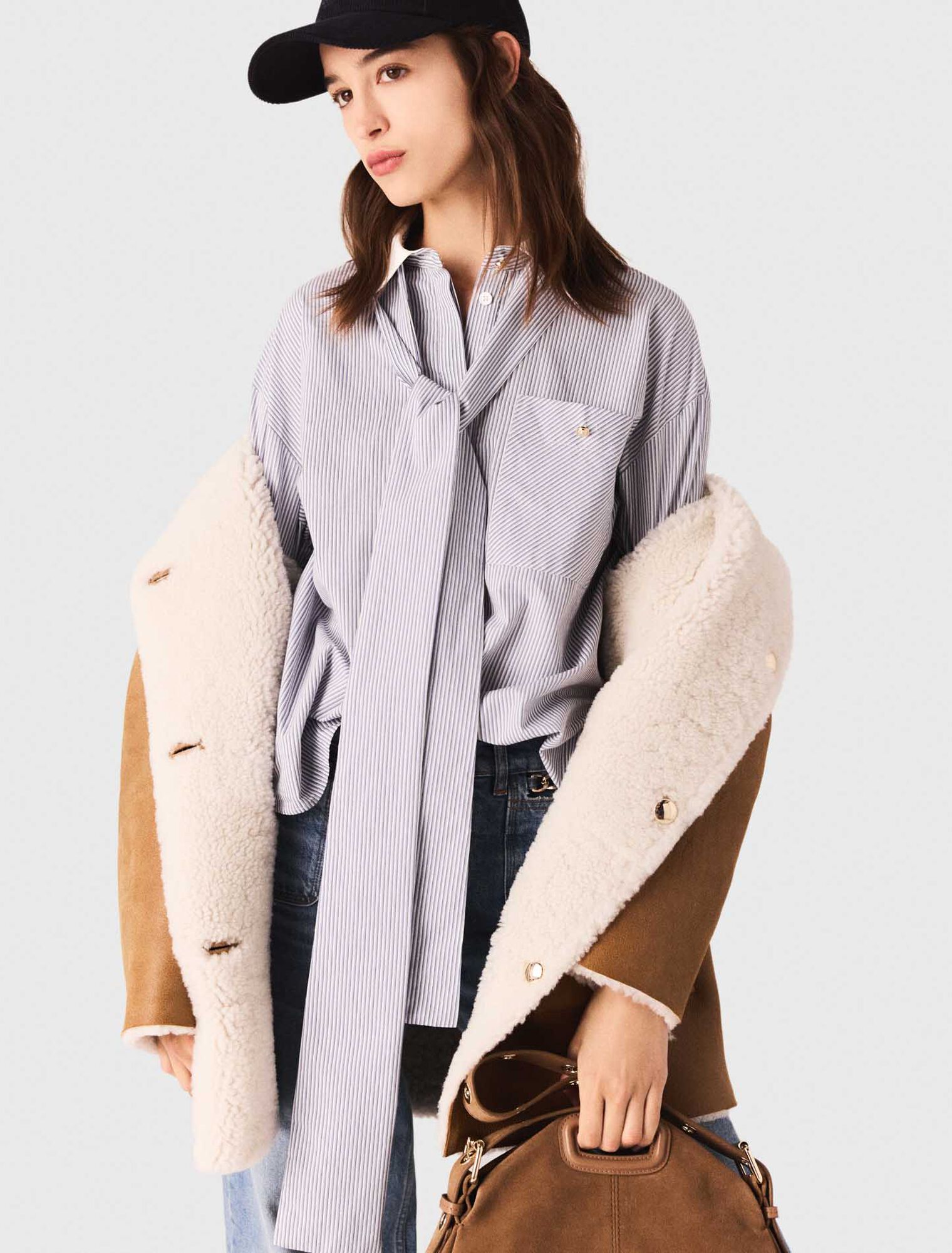 Manteau réversible en cuir