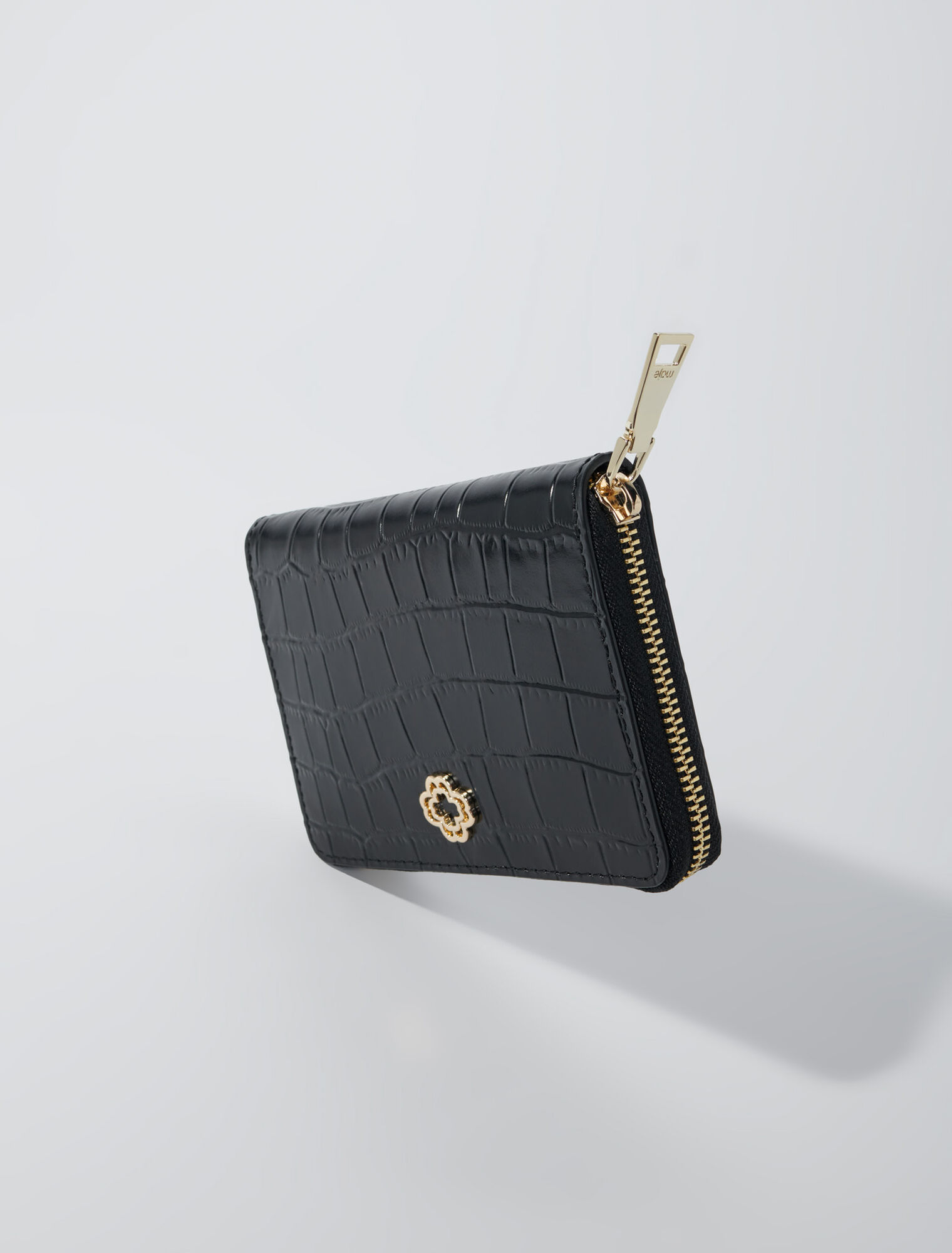 Portefeuille en cuir effet croco