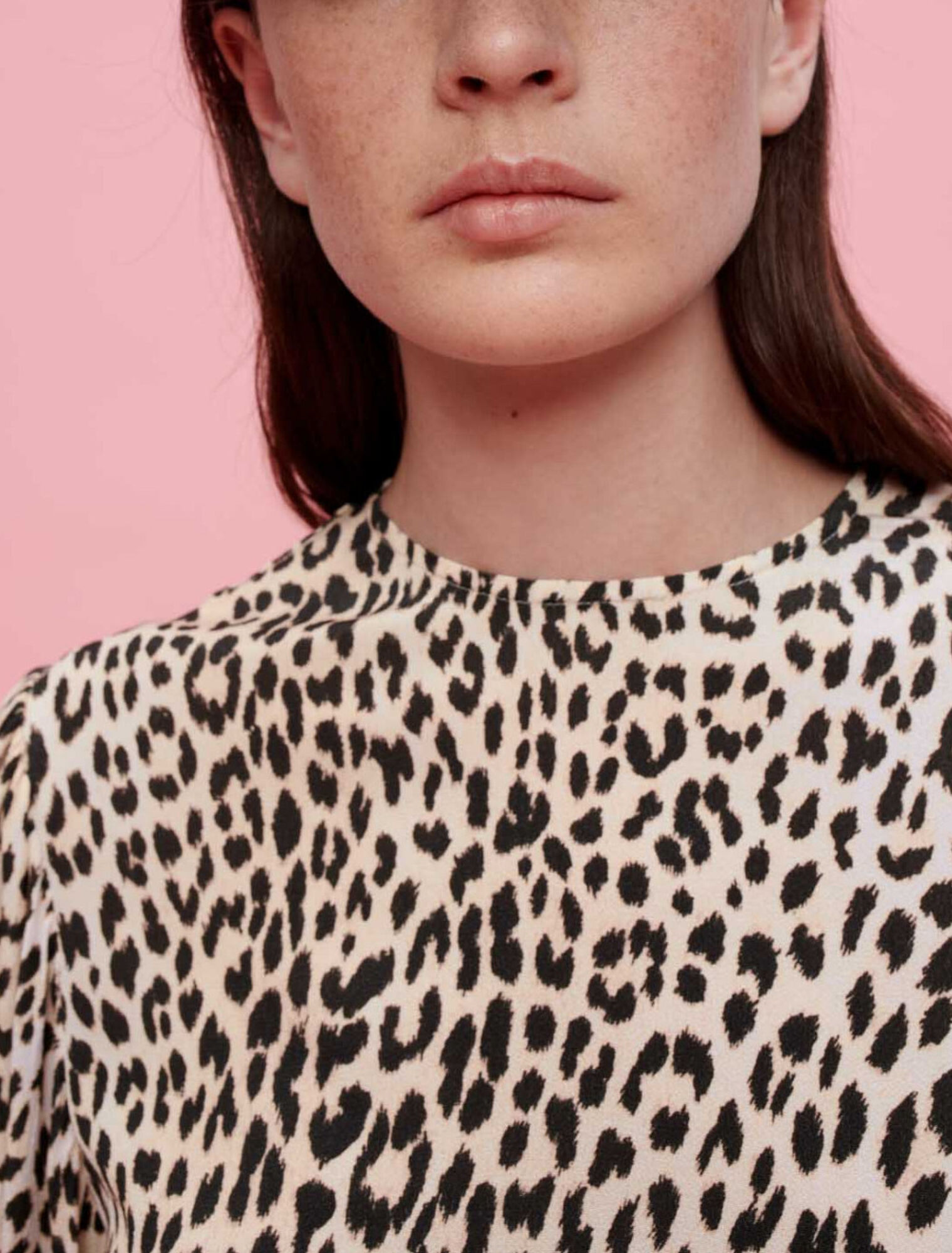 Leopard-print viscose dress