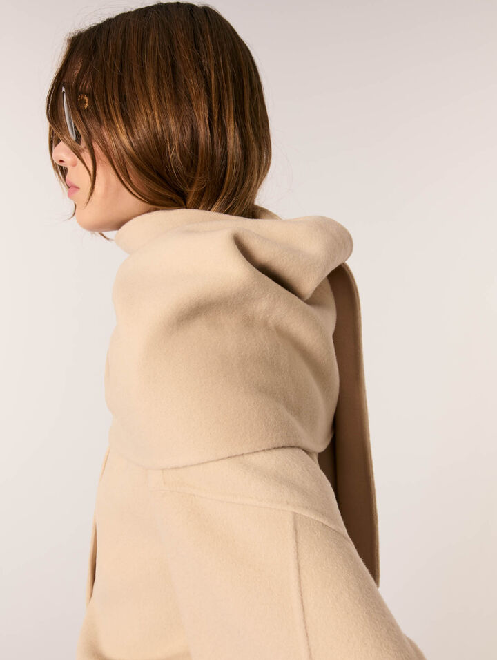 Manteau double face à écharpe