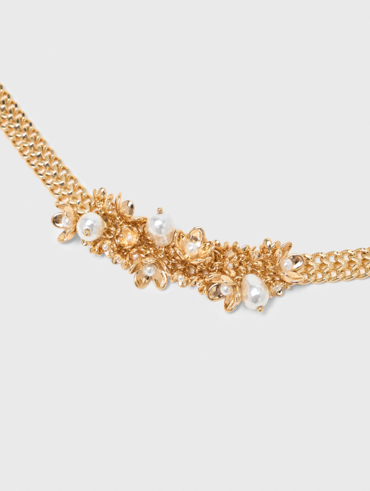 Asymmetric wide chain necklace