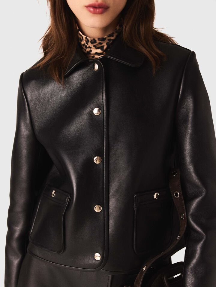 Veste courte en cuir