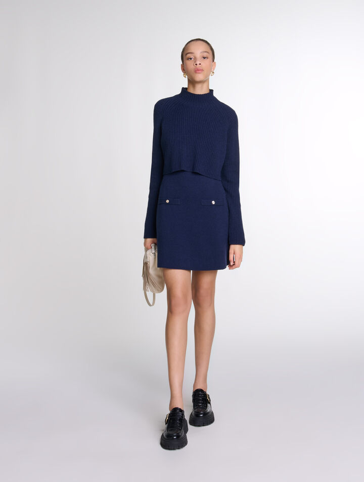 Robe courte 2-en-1 en maille