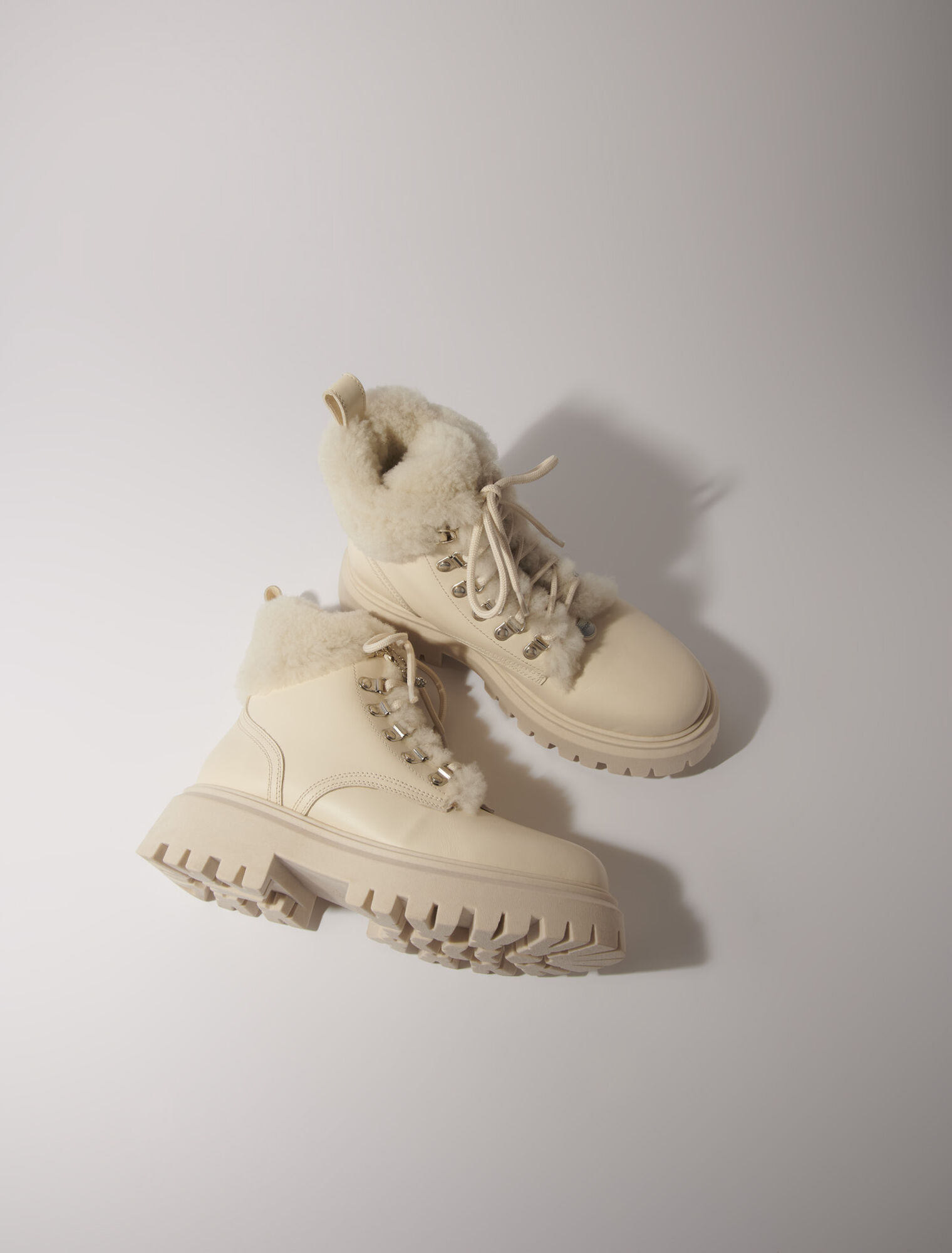 Bottines chunky en fausse fourrure