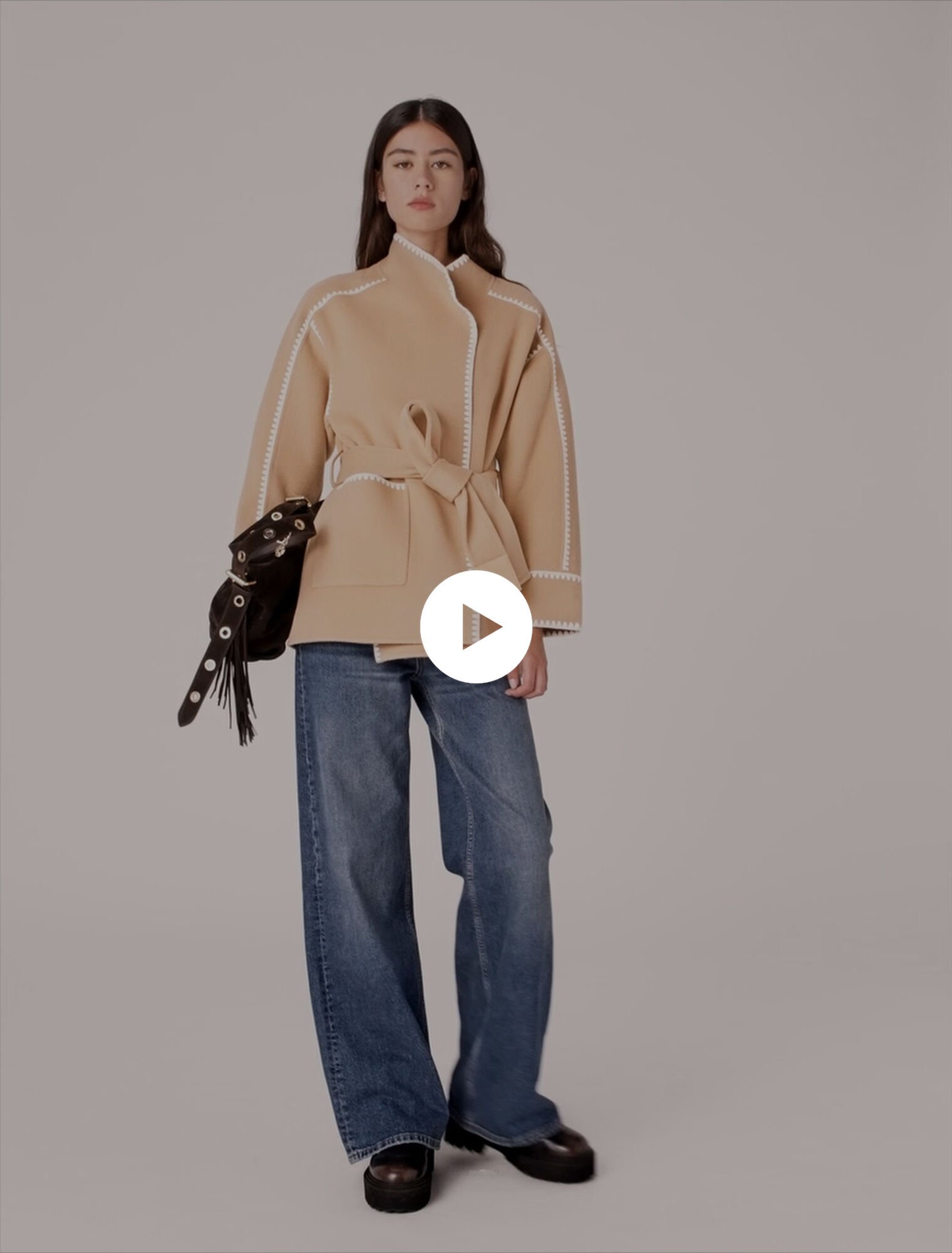 Manteau court double face