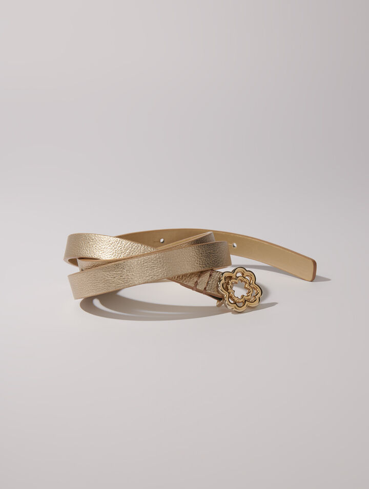 Ceinture fine à boucle Clover