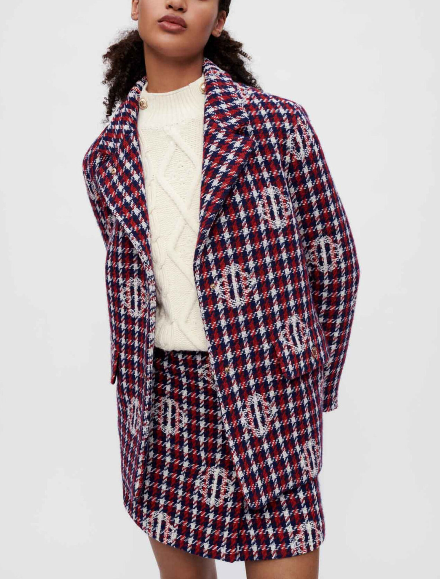 Veste jacquard Clover à carreaux