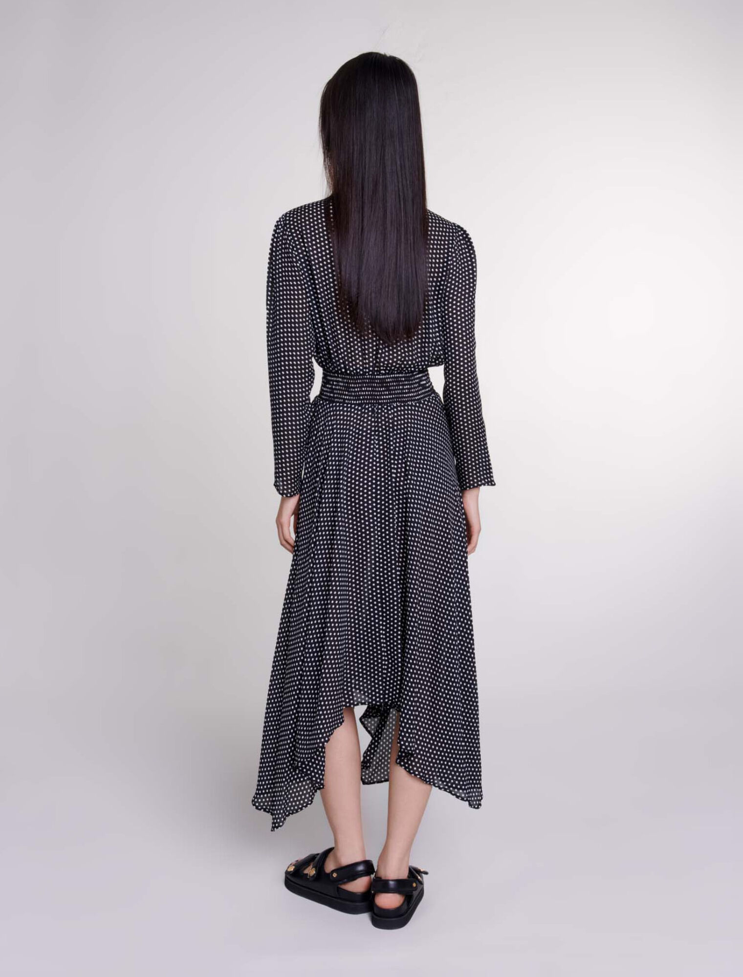 Robe mi-longue à pois