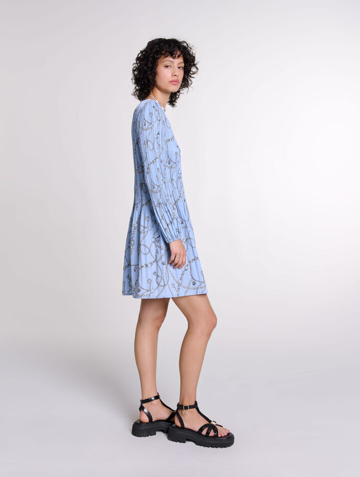 Robe plissée imprimée