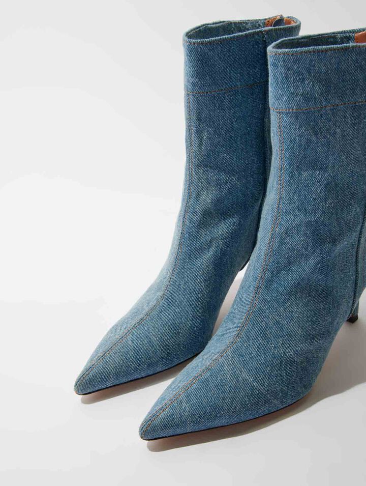 Bottines en denim à bout pointu