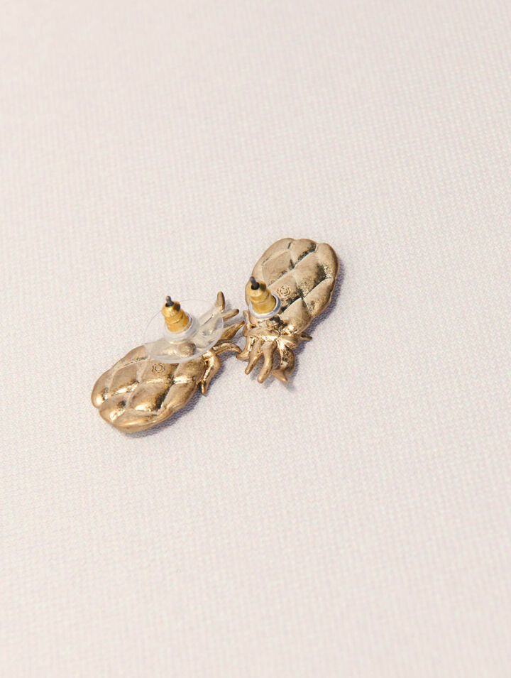 Boucles d'oreilles ananas à strass