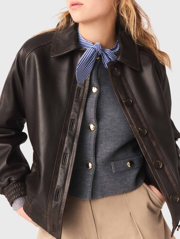 Blouson court en cuir