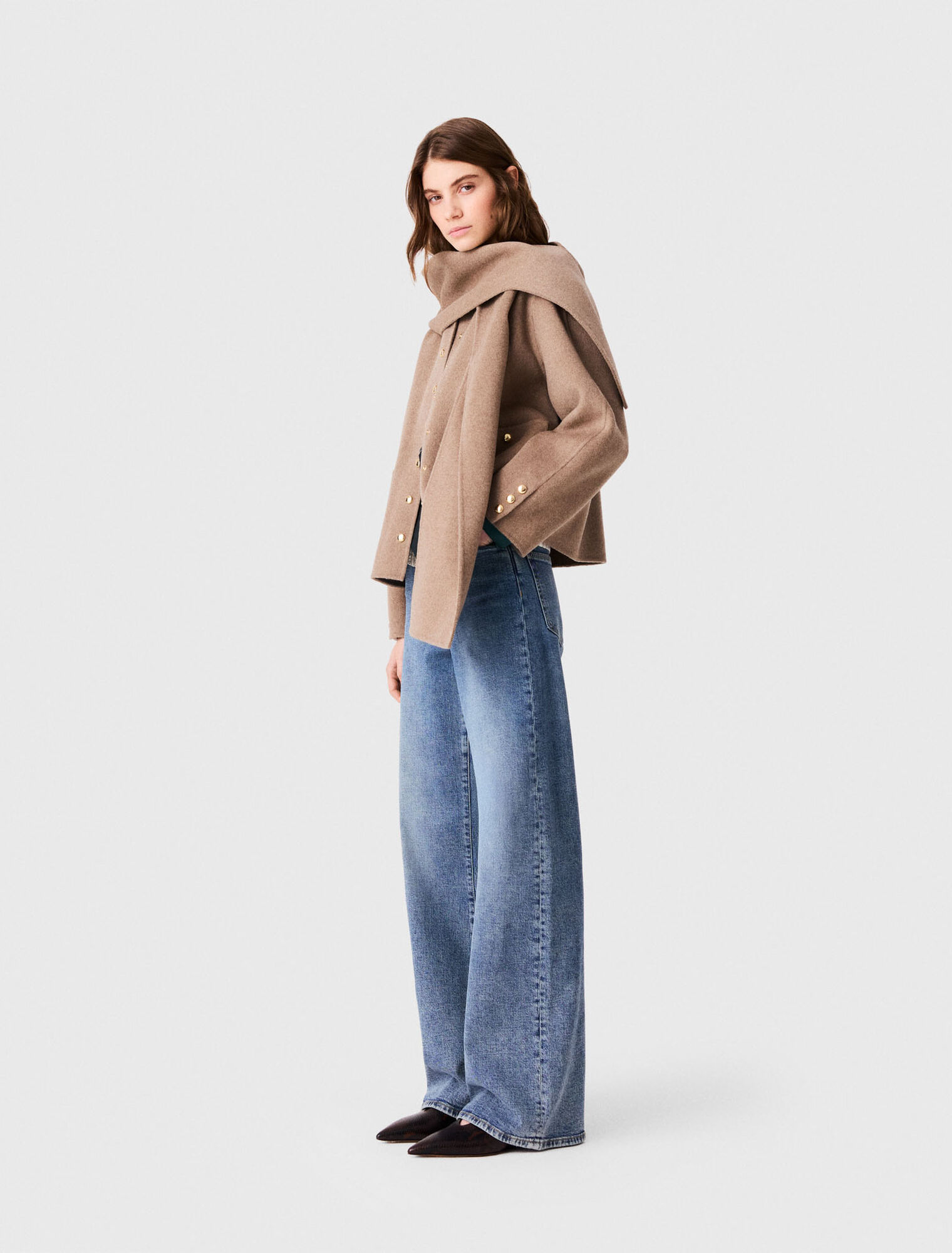 Manteau court en double face
