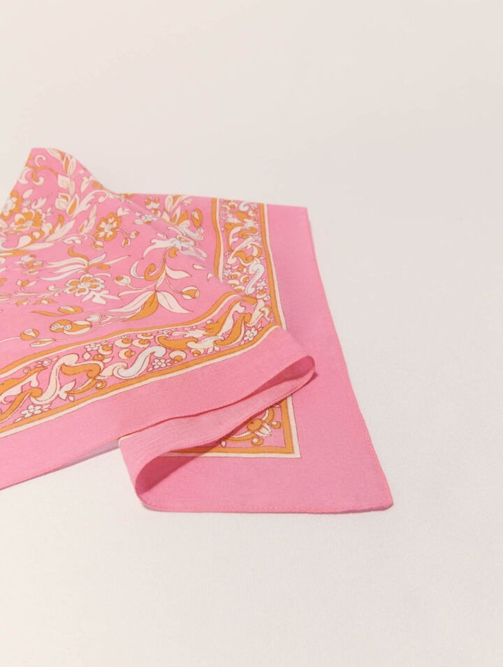 Foulard 65 x 65 imprimé fleurs
