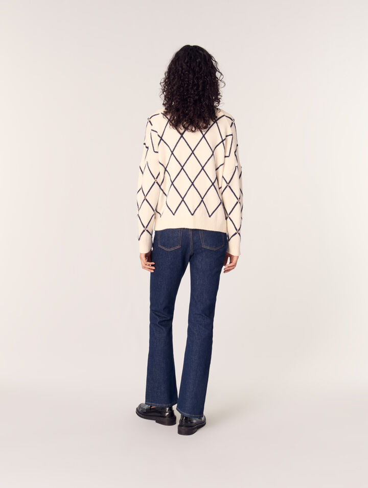 Cardigan en maille à motif losange