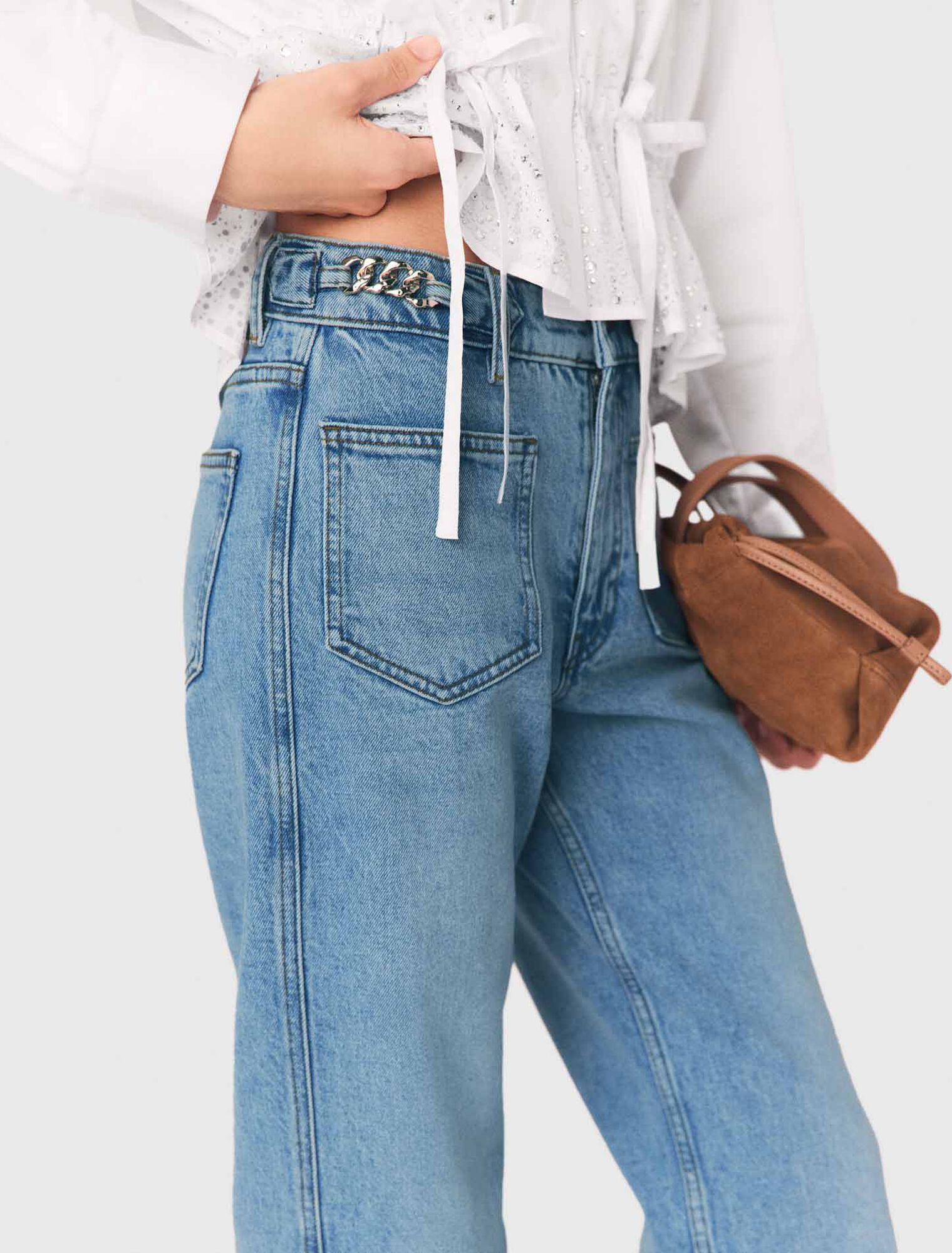 Jean droit avec chaines