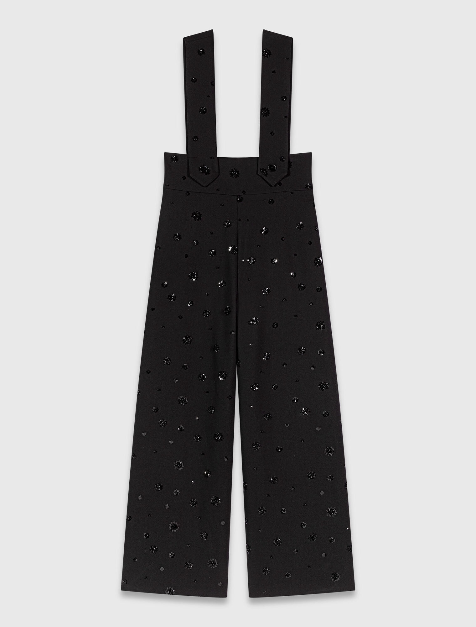 Pantalon à bretelles brodé