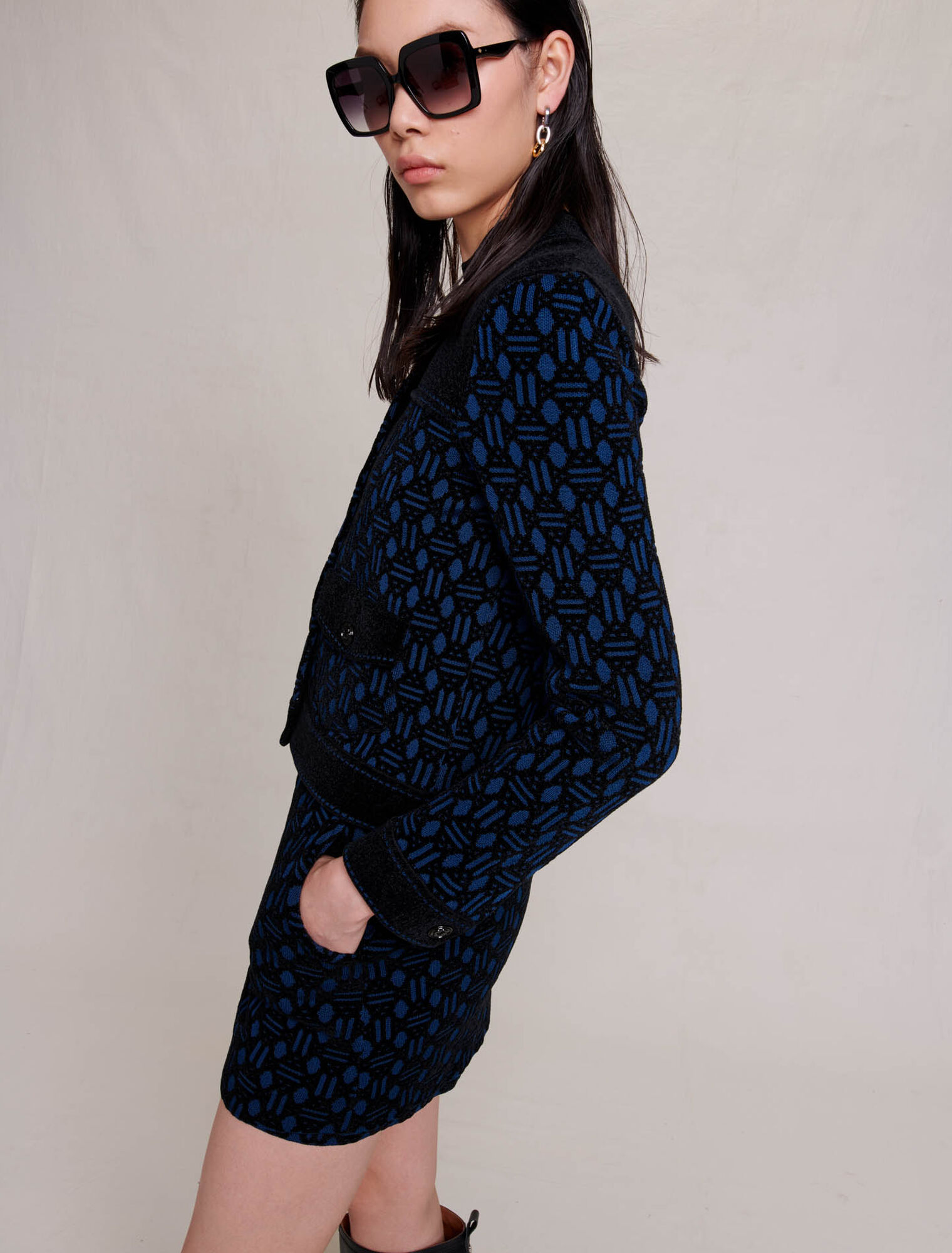 Veste courte bimatière