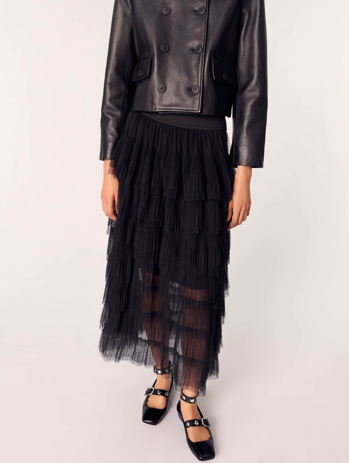 Jupe midi en tulle