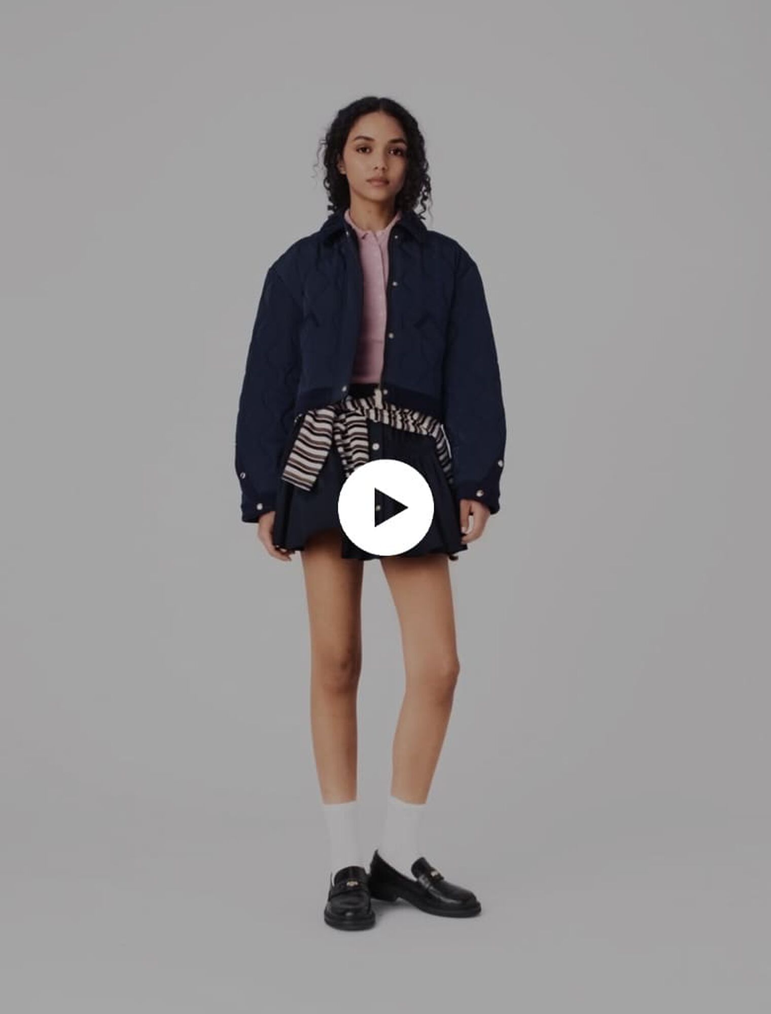 Quilted jacket with velvet details