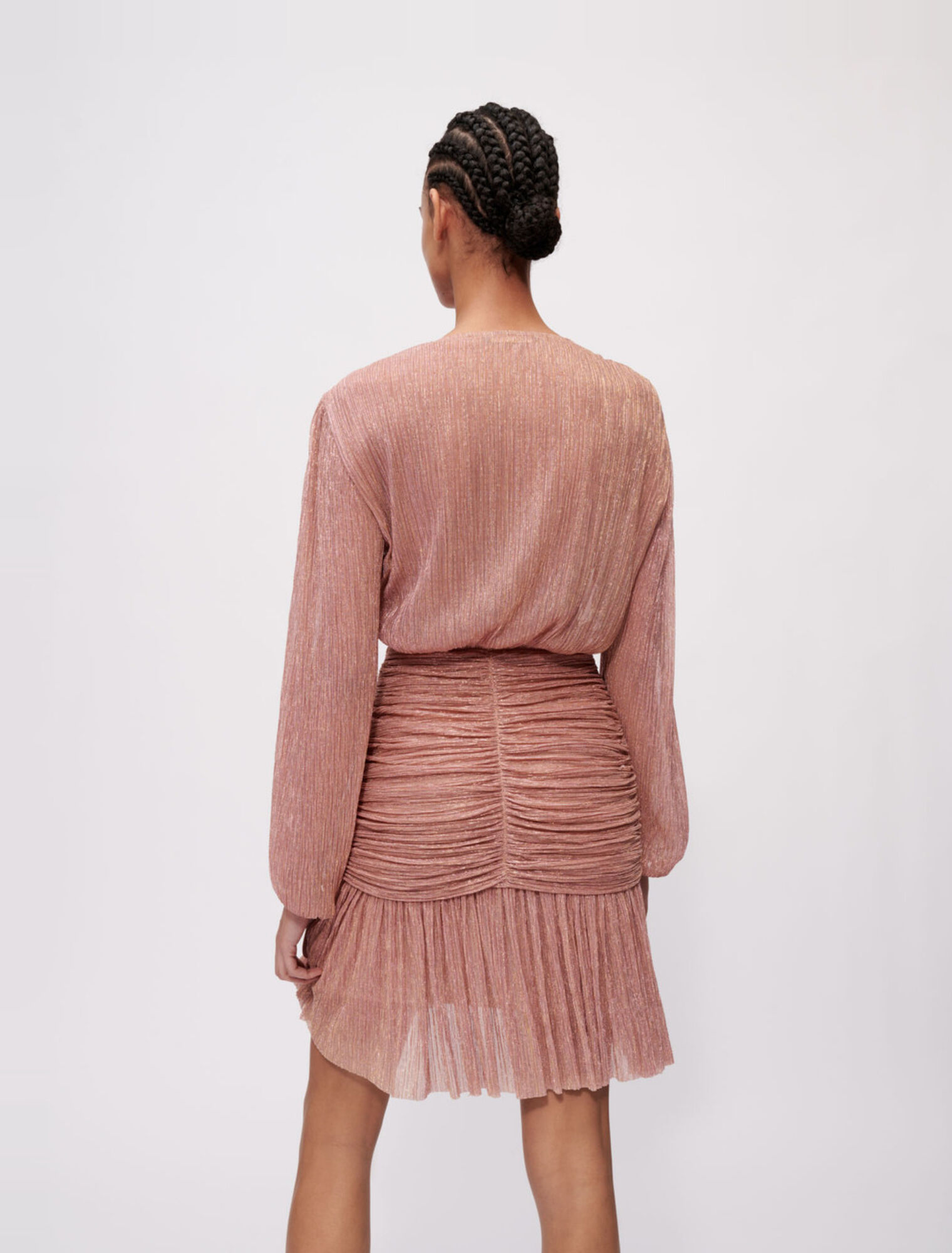 Fully lamé ruched dress