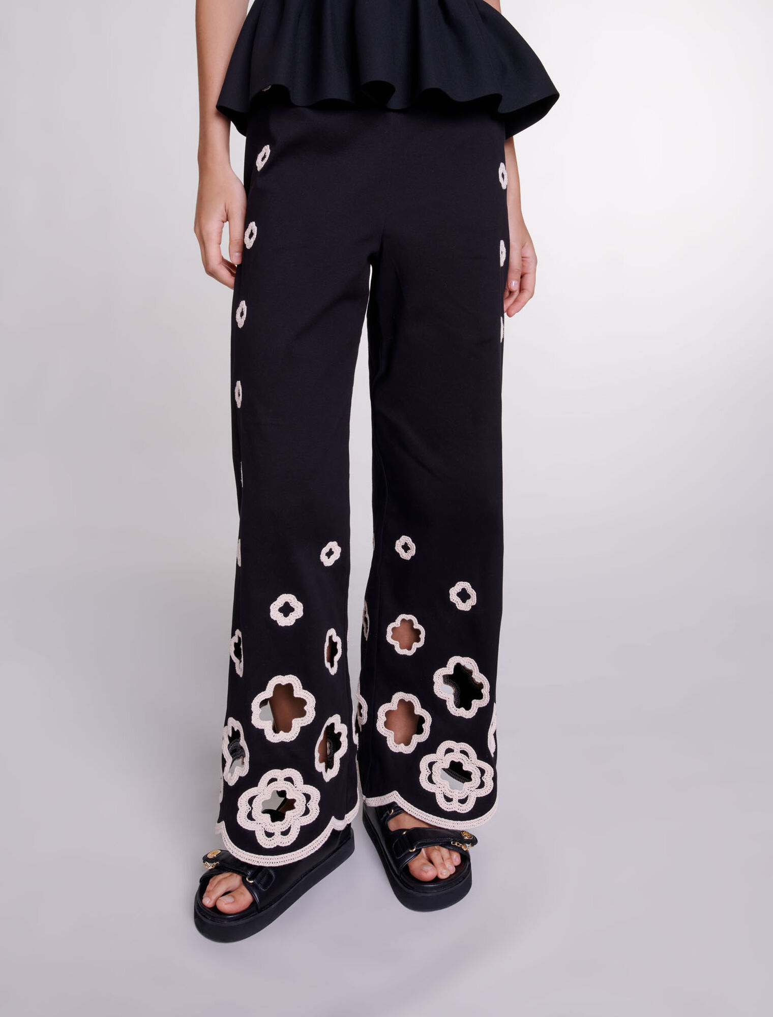 Pantalon large à crochet