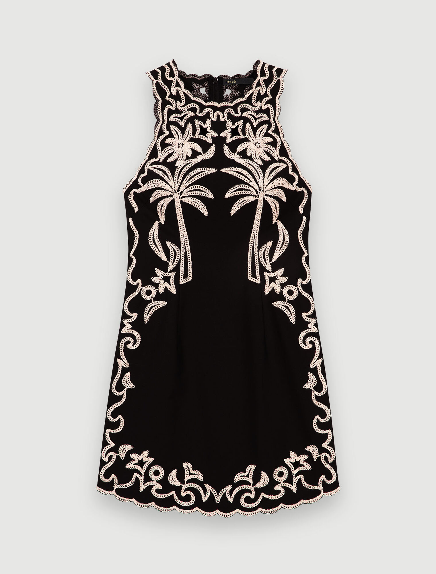 Robe courte broderie palmiers